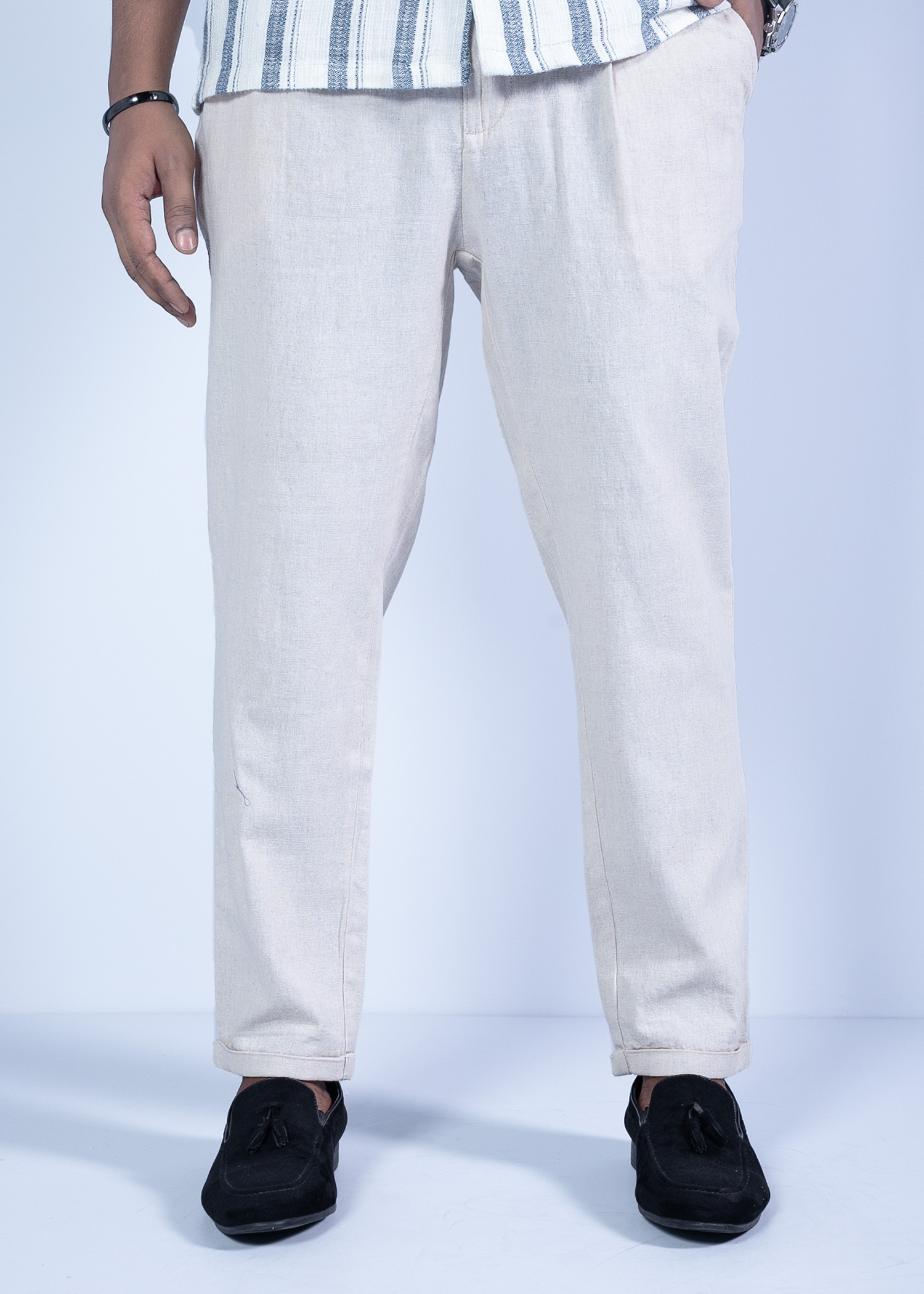 doha i cotton chino sand half front view