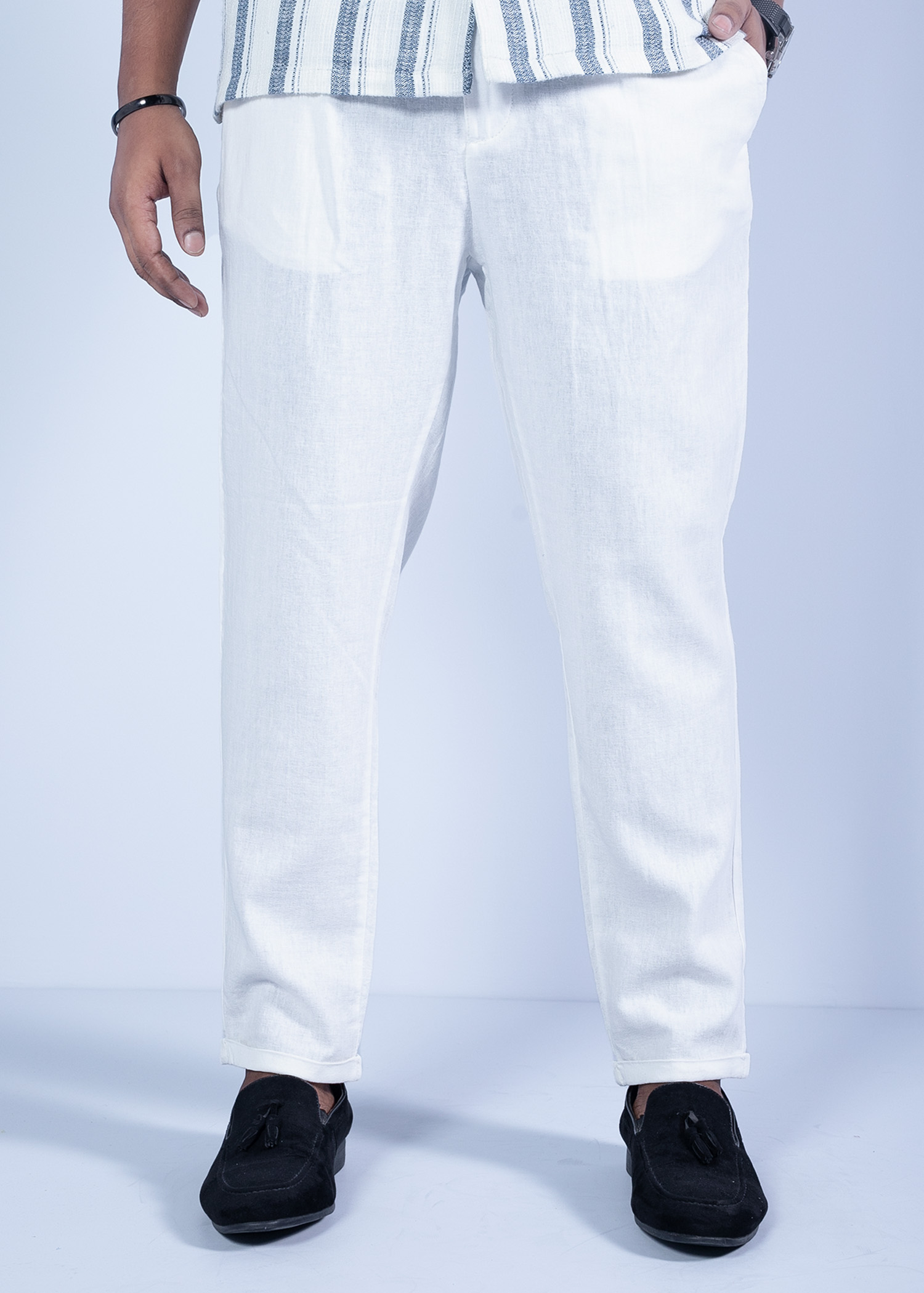 doha i cotton chino white half front view