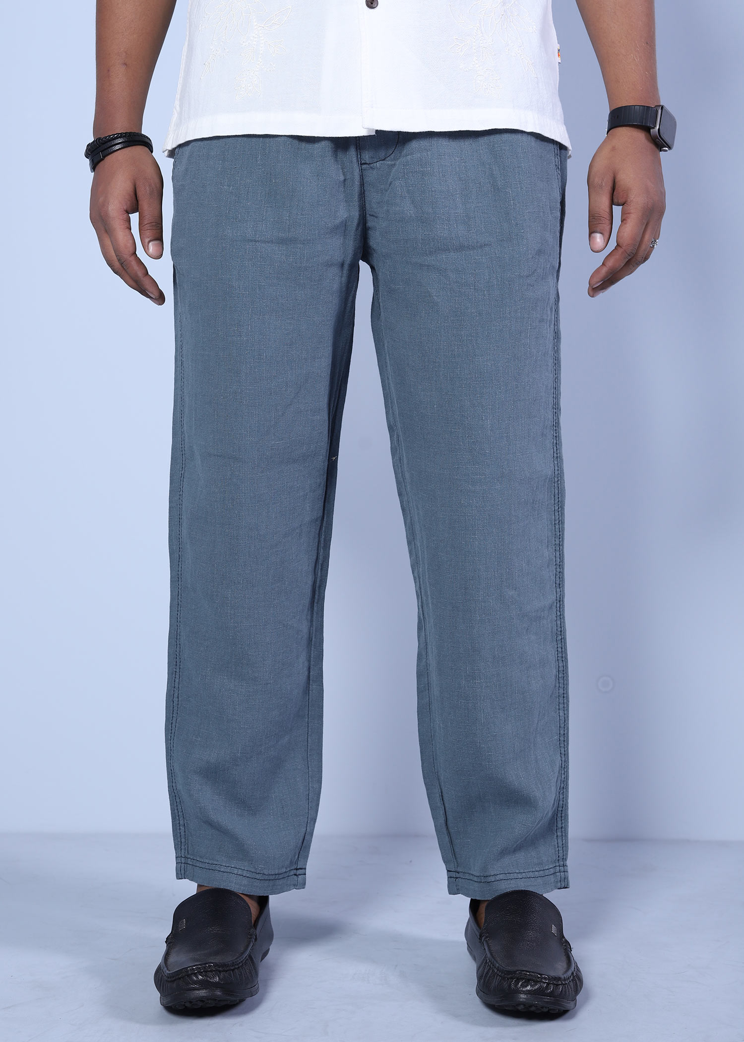 doha ii cotton chino petroleum half front view