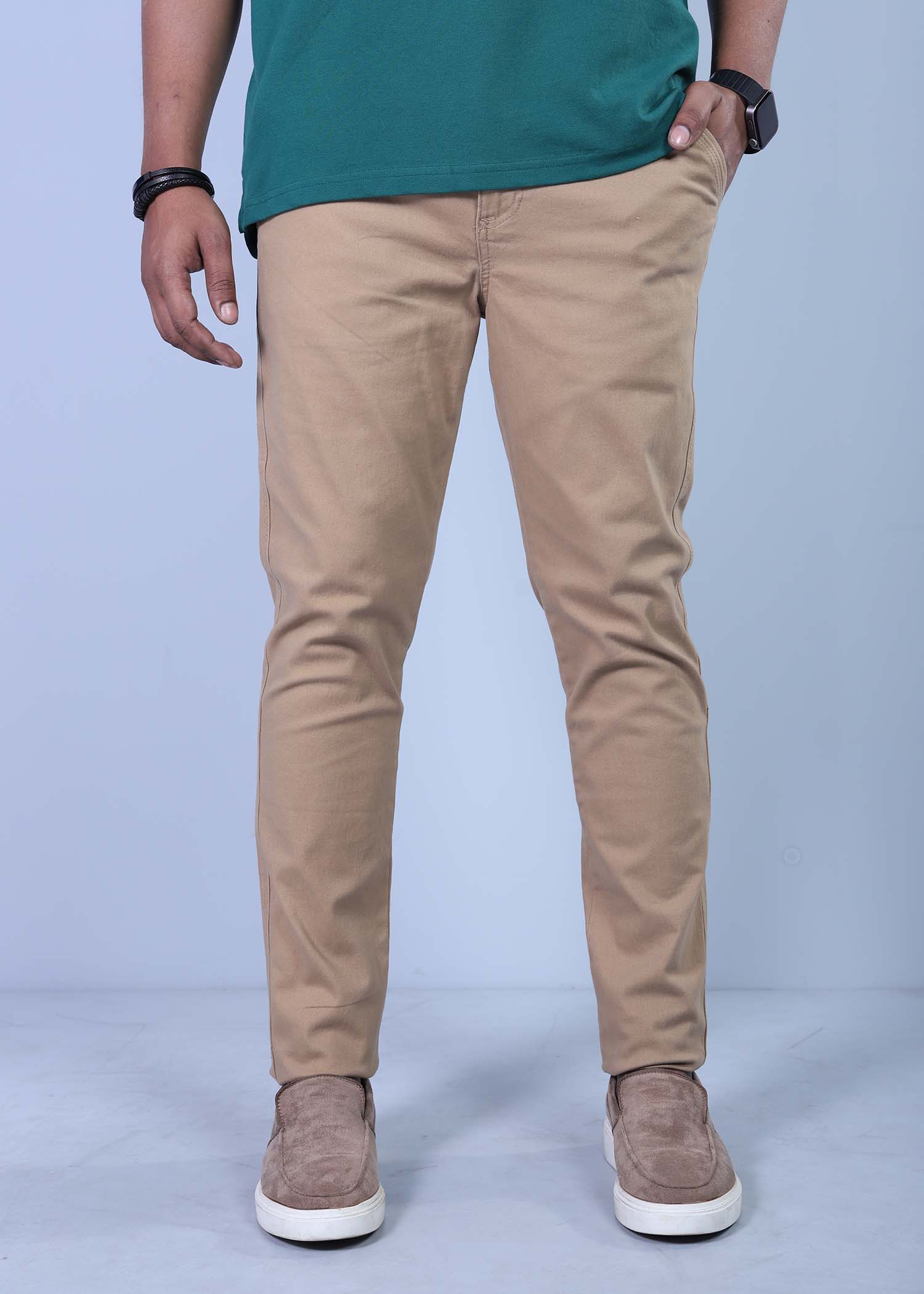 parla i chino pant british khaki color half front view