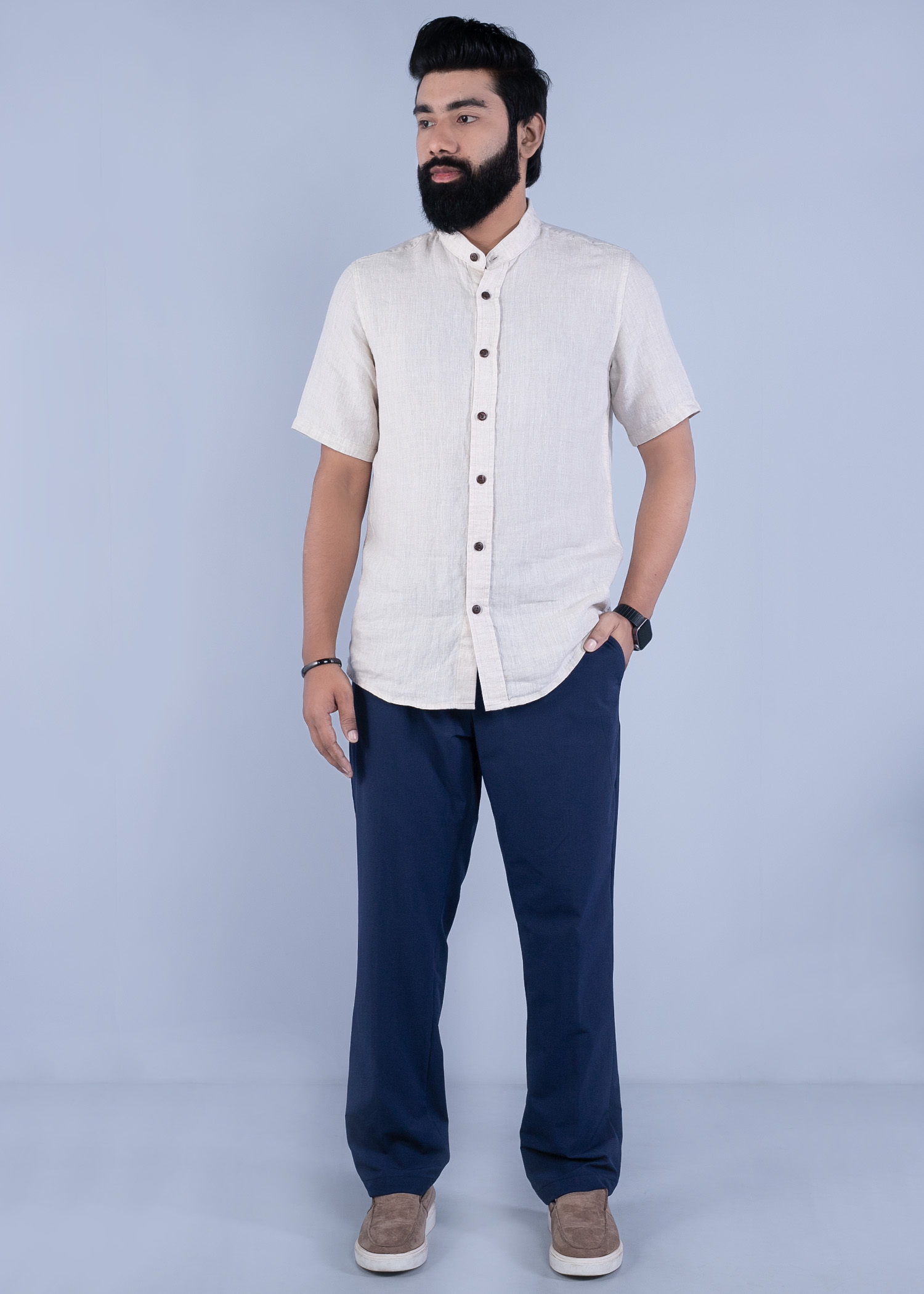 santiago chino pant navy color full front view