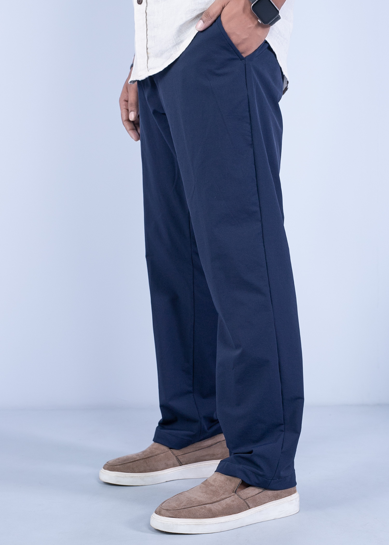 santiago chino pant navy color half side view