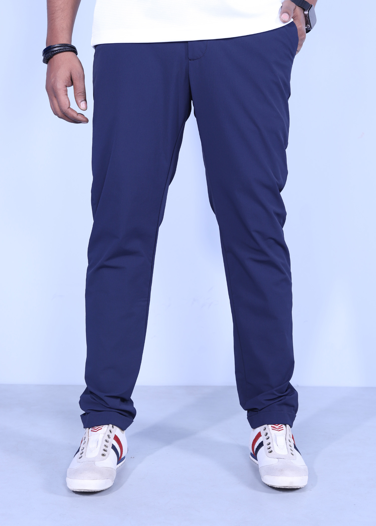 wren chino pant navy color half front view