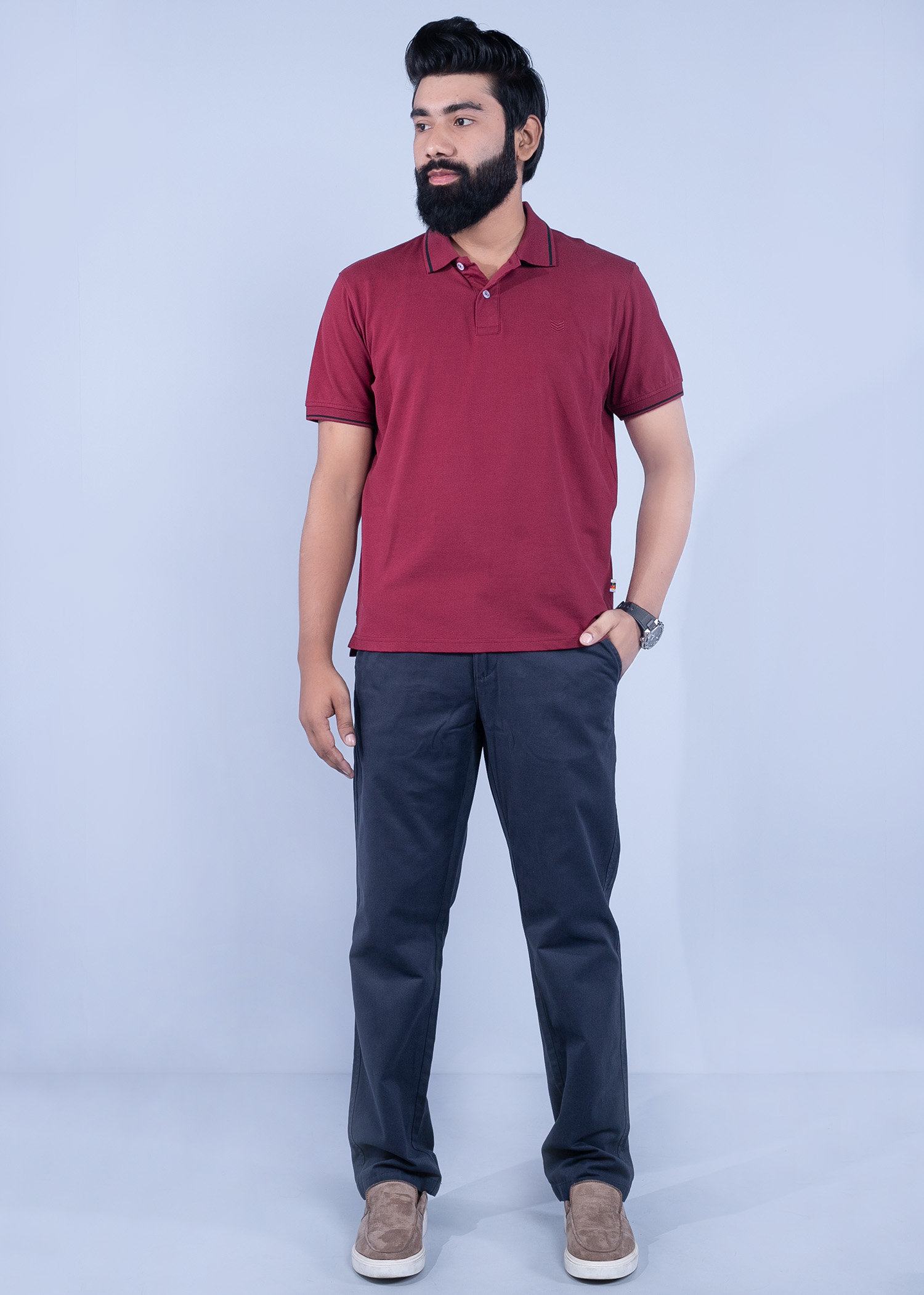 zagreb chino pant dark navy color full front view