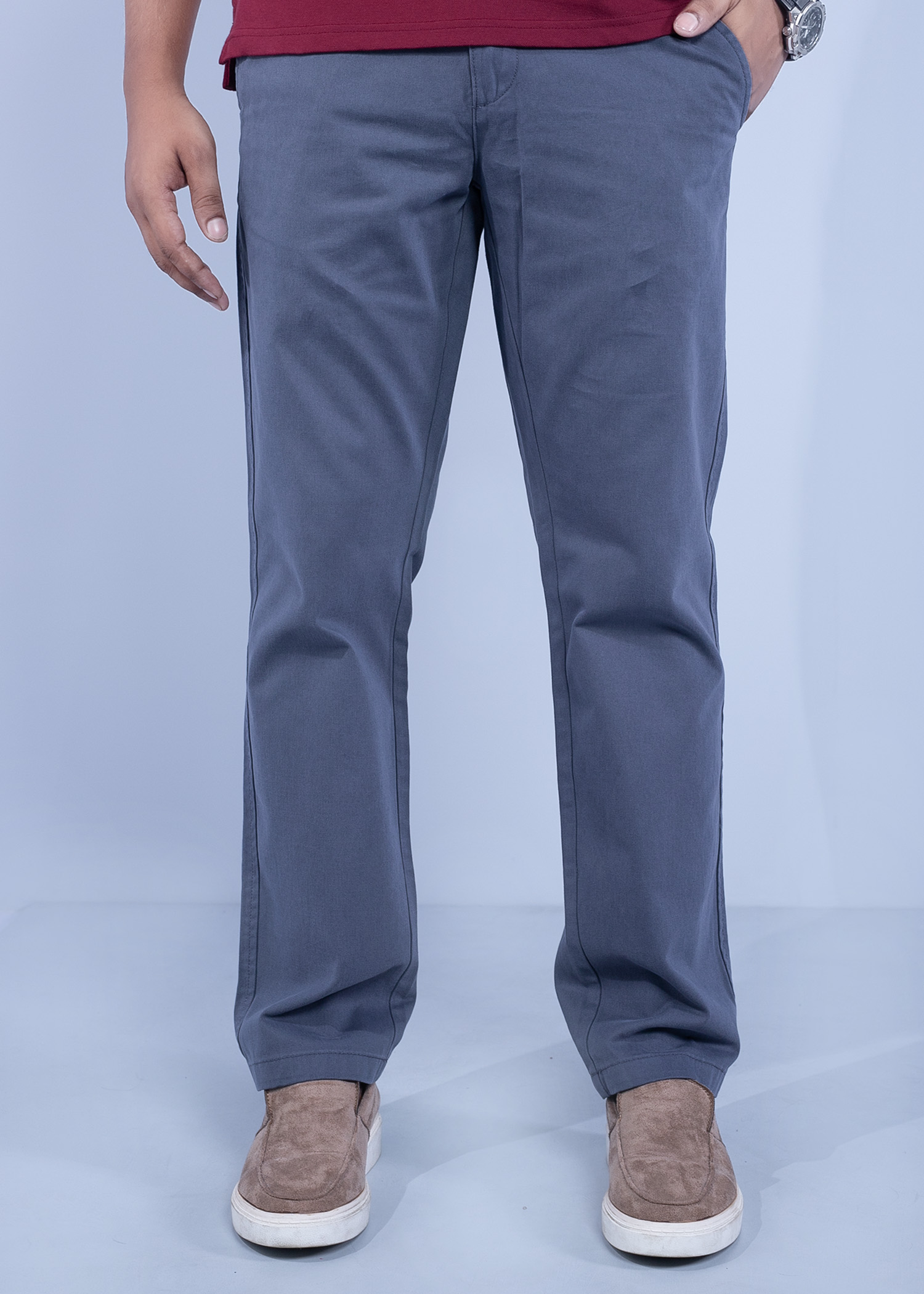 zagreb chino pant omber blue color half front view