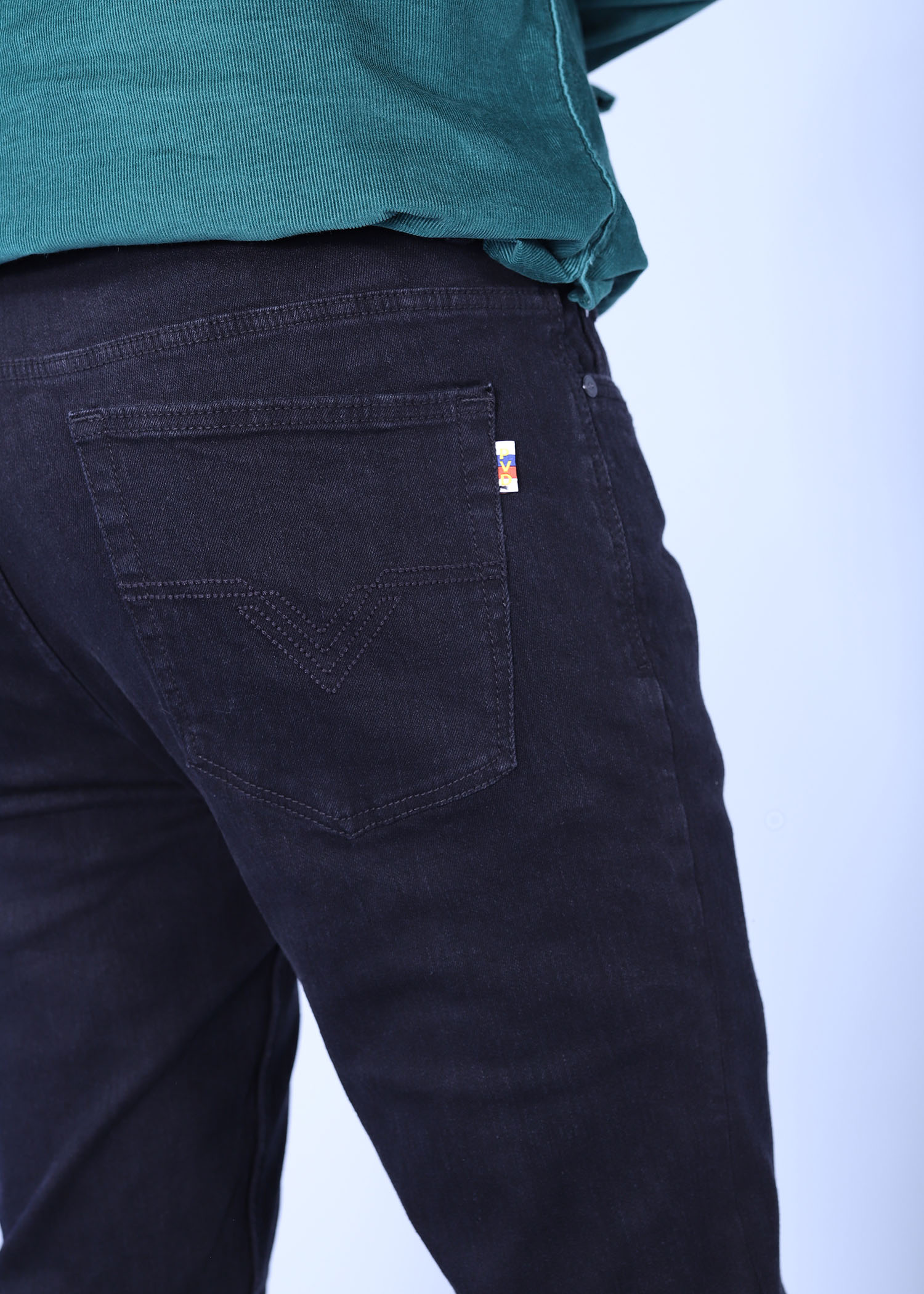 osaka denim pant black color back close view