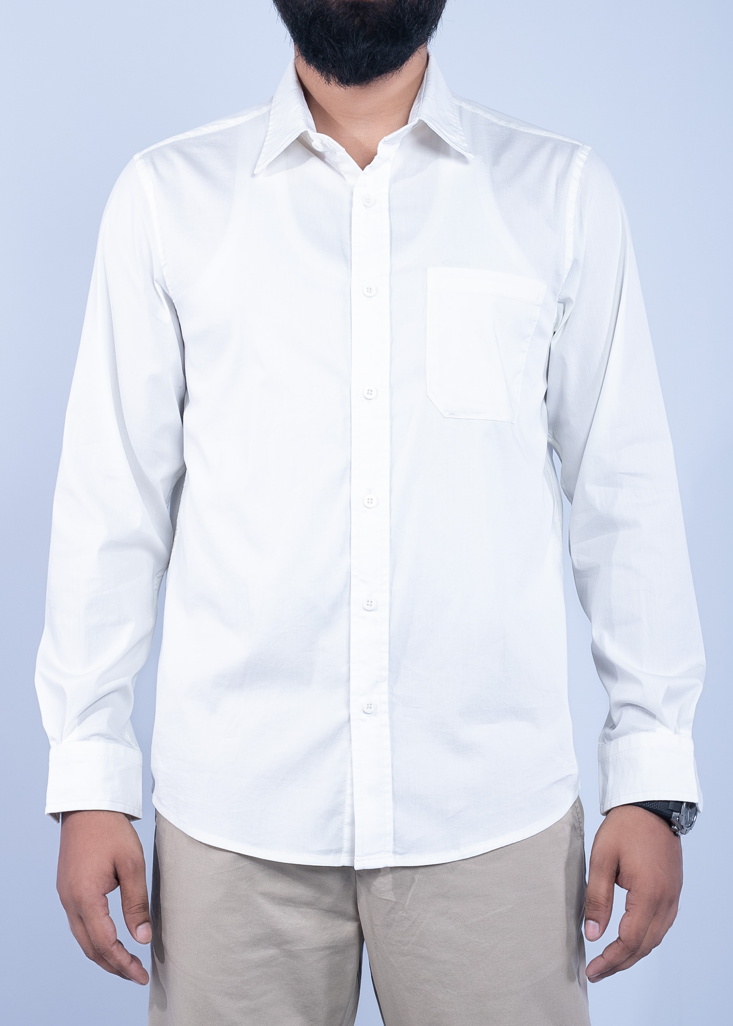 darab ls shirt cream white color half front view