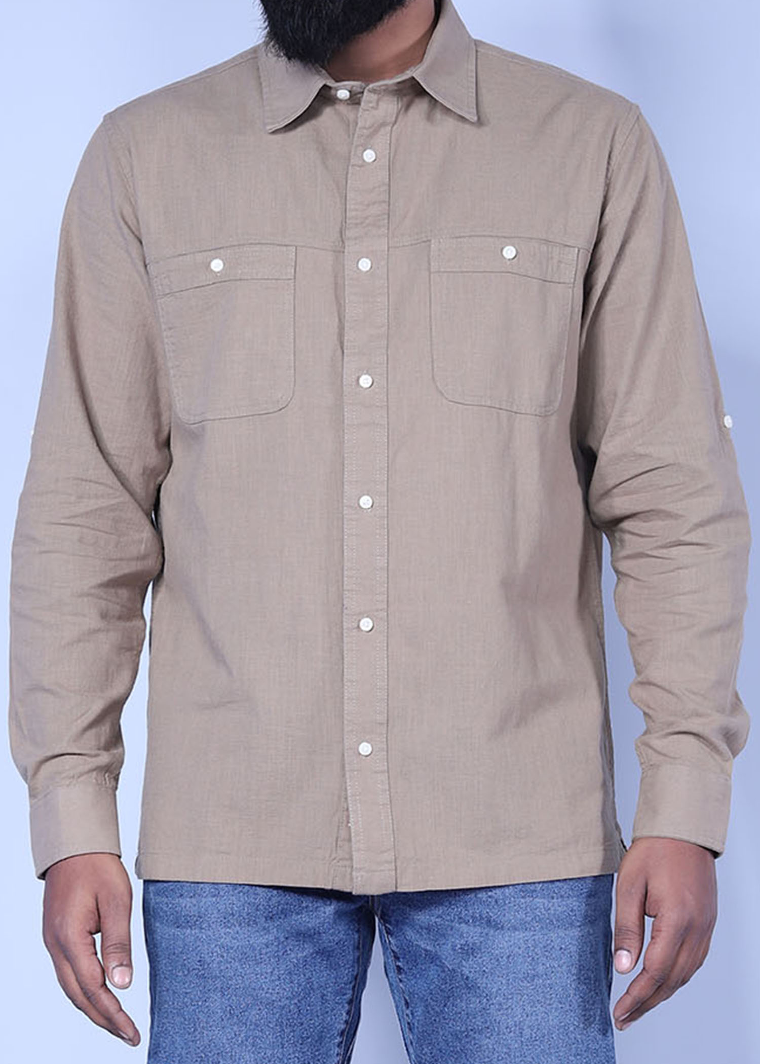 dhahran shirt brown color facecropped