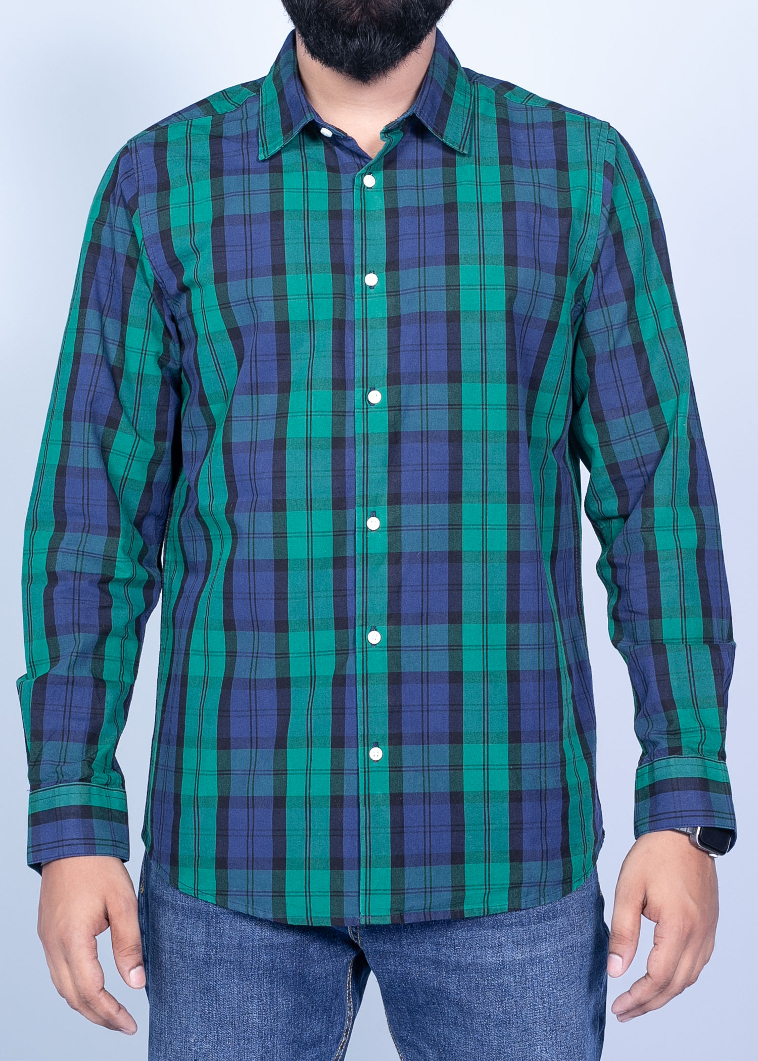 tarim ls shirt green color half front view