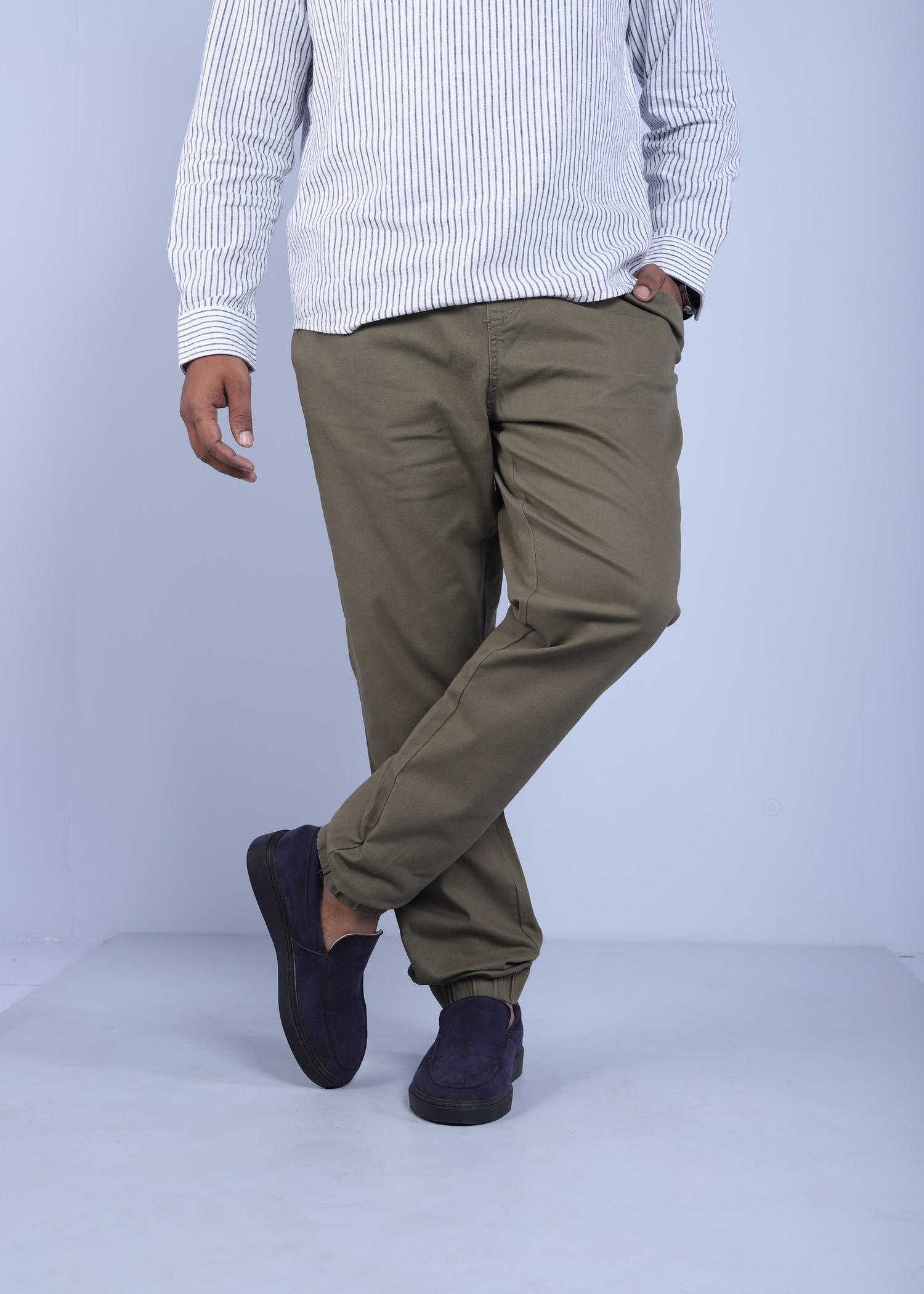 martil jogger olive color half cross view