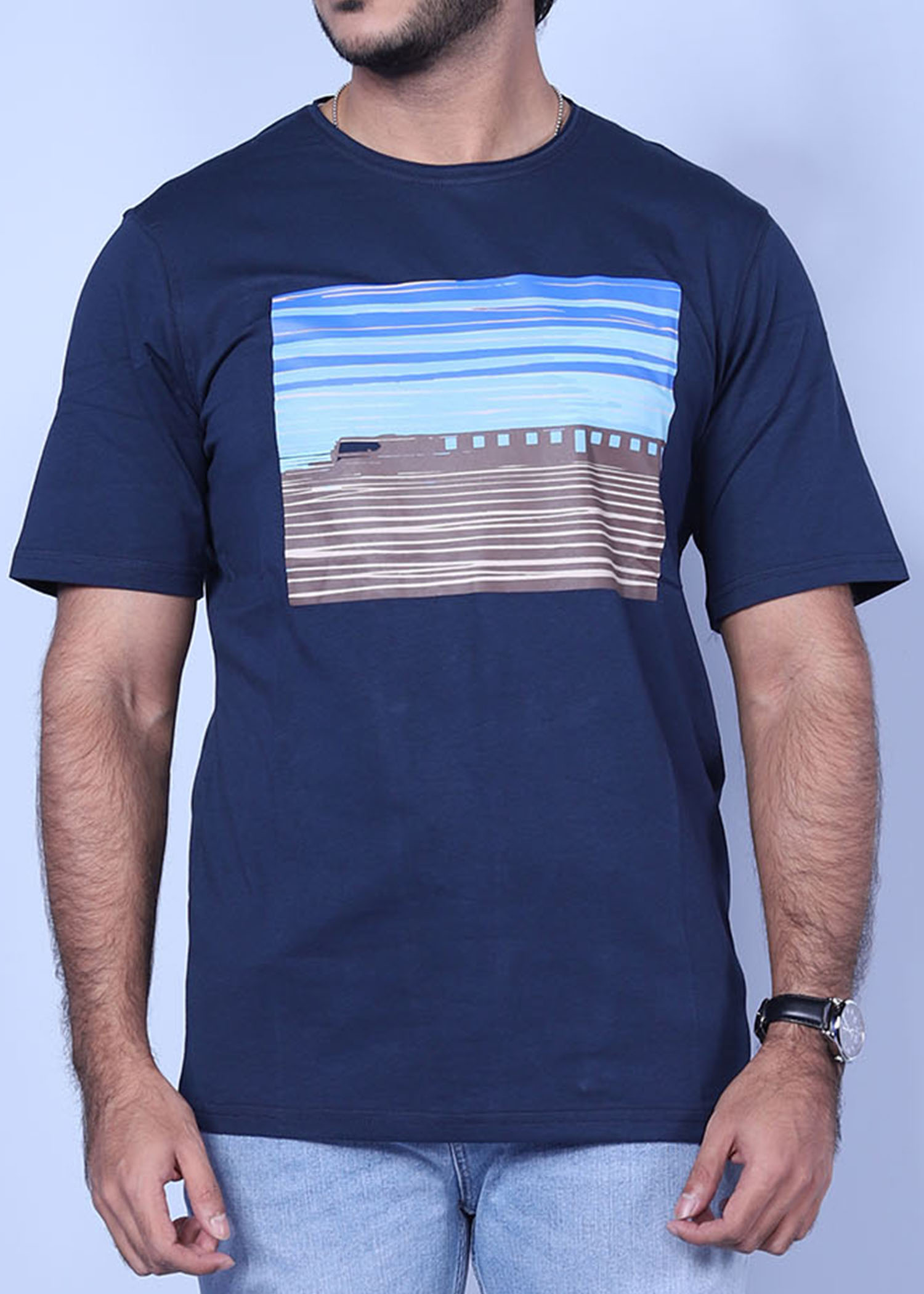 freetown i t shirt navy print i headcropped