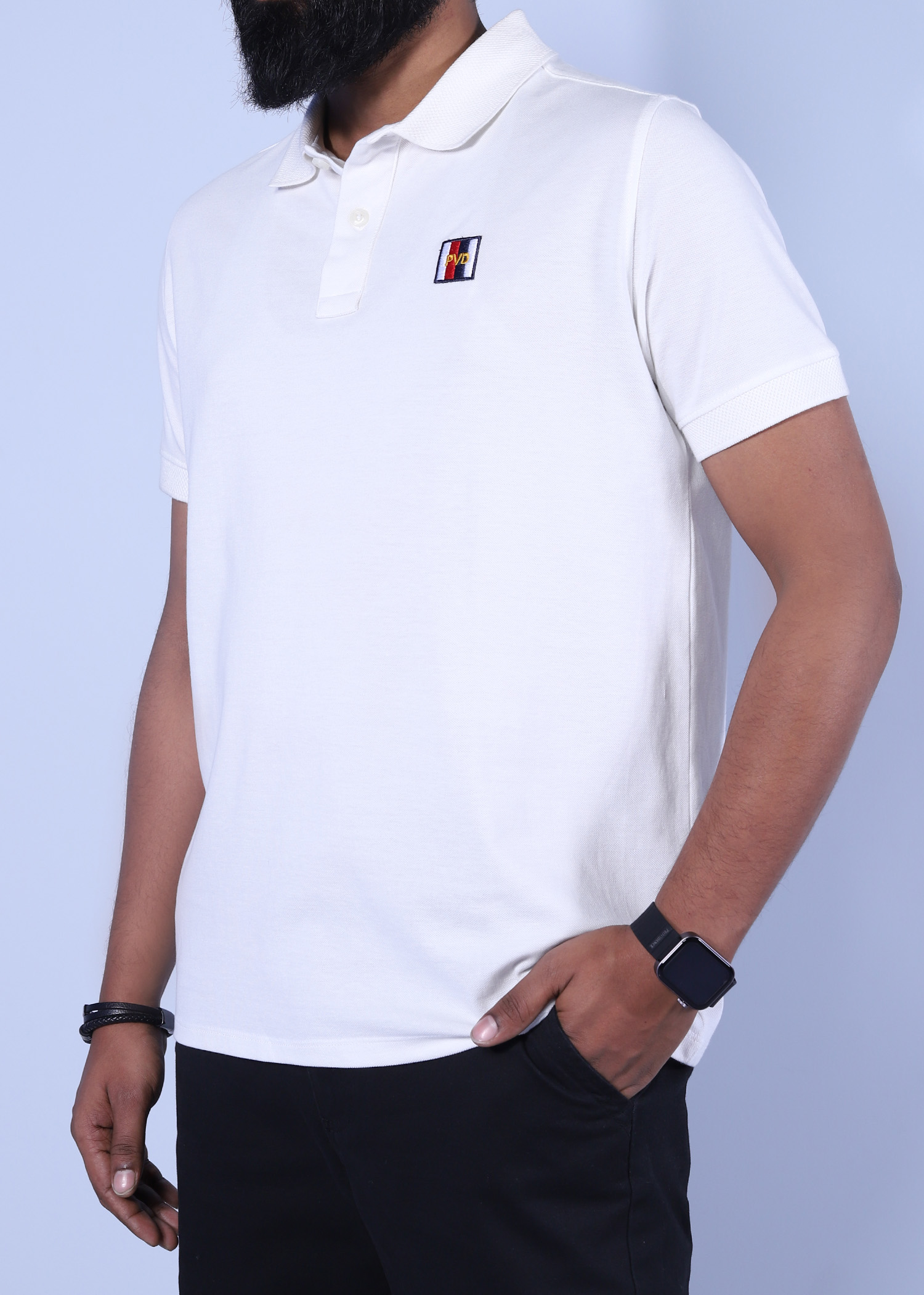 nightingale iii polo white color half side view