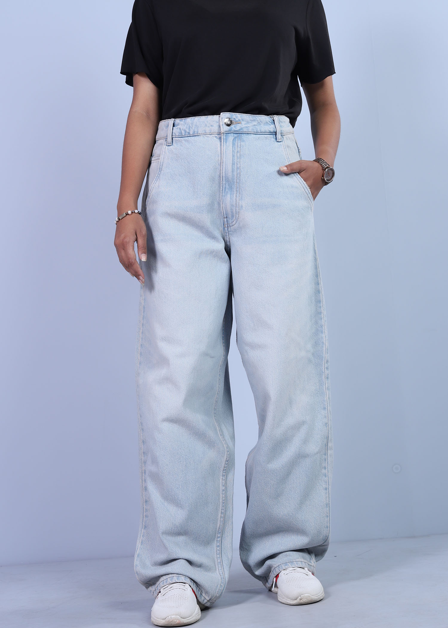 abutilon ix ladies denim pant light color half front view