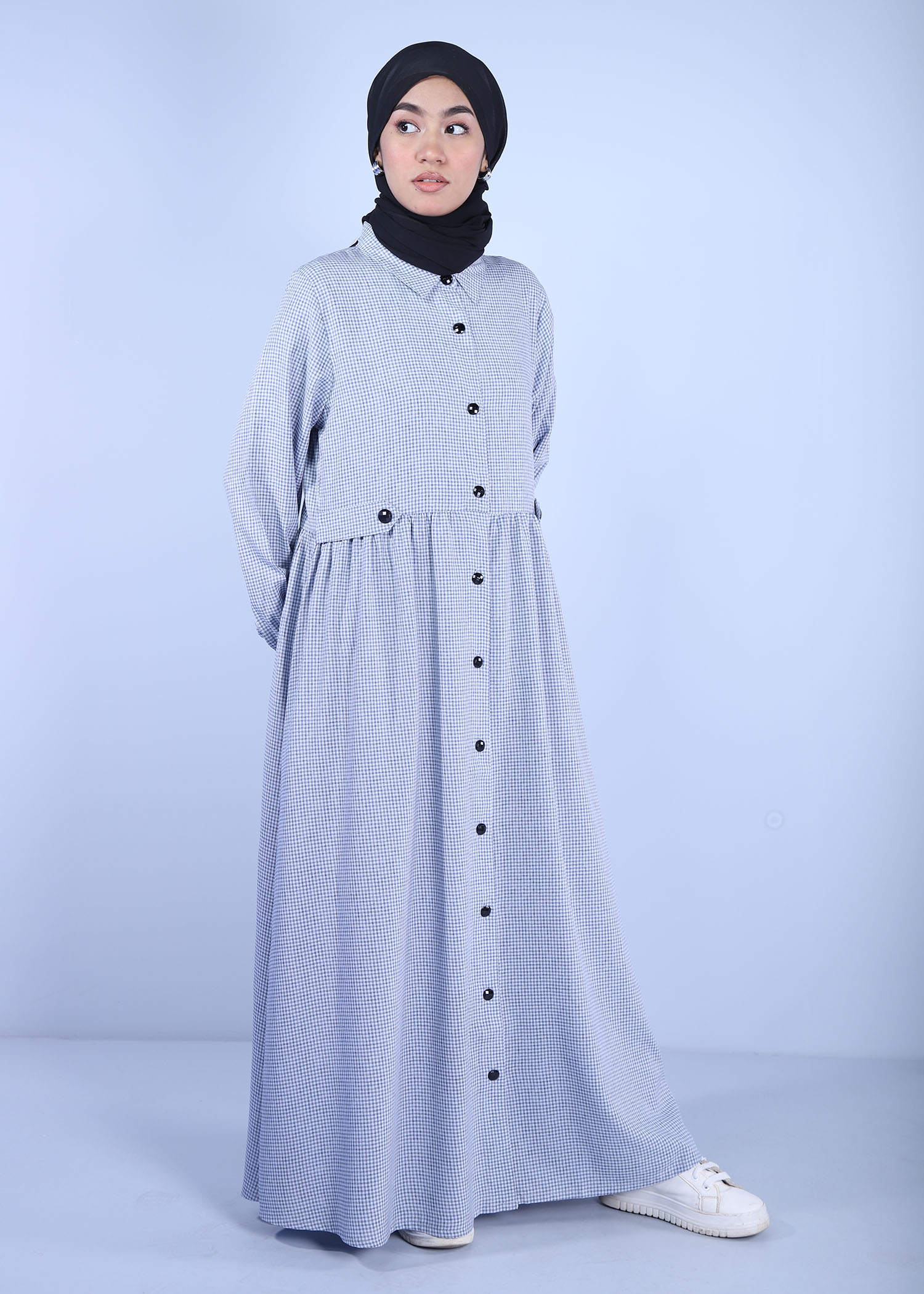brucia ladies long dress blue color full side view