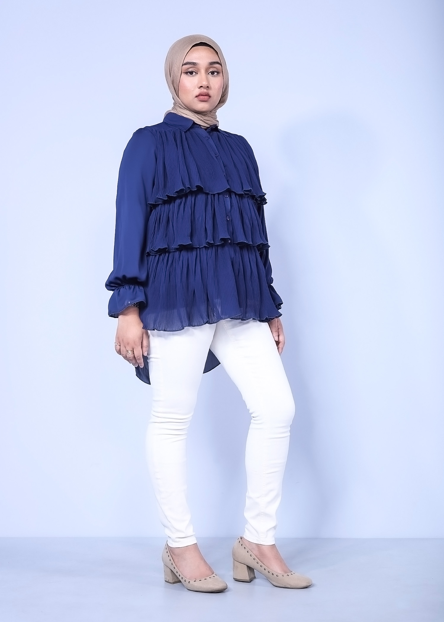 alcea ladies top navy color full side view