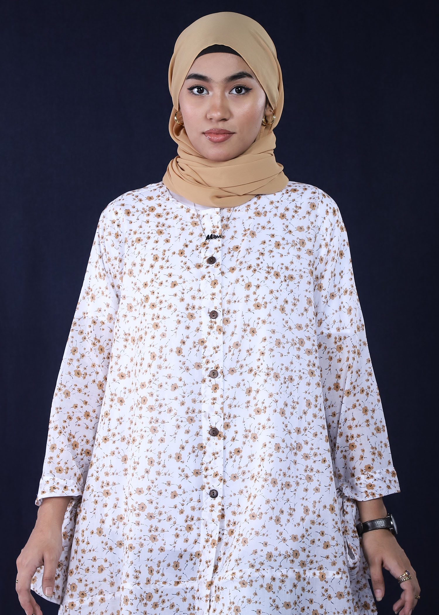 trichilia ladies tops beige color close front view